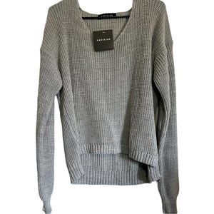 Parisian V neck oversized sweater Gray M/L